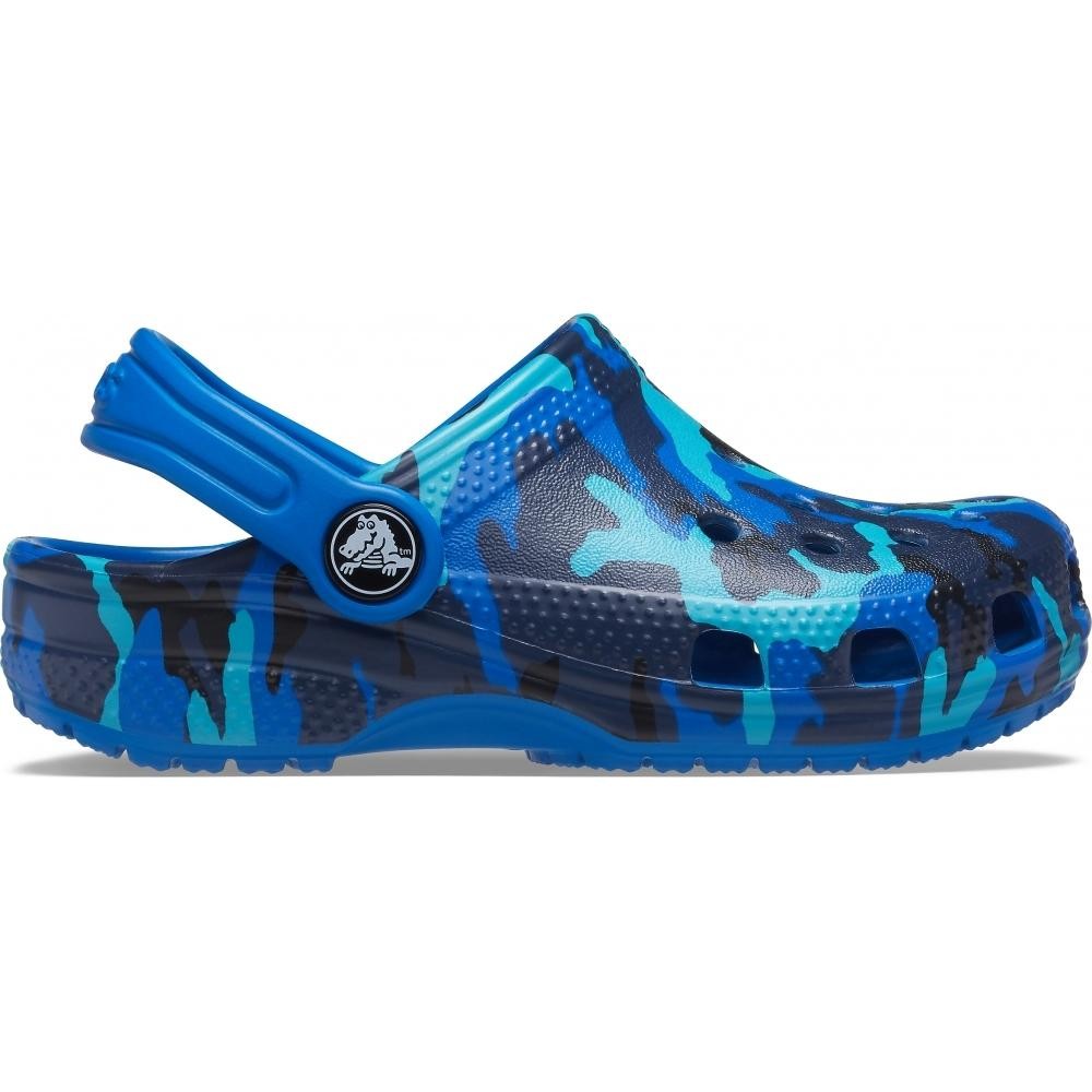 Saboți Crocs Classic Printed Clog Kids Albastru - Bright Cobalt - imagine 6